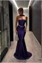 Women's Double-Breasted Elegant Evening Gown with Wrap Neckline · Color: Cobalt · Size: XL BX - 5