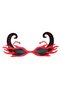 Black Horned Red Color Flaming Party Glasses 21X10 cm - 2
