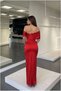 Boat Neck Slit Maxi Evening Gown · Color: Purple · Size: XL BX - 3
