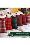 Christmas Throw Pillow Covers, 2Pcs Red Black Buffalo Plaid Snowflake Cushion Case, Soft 100% Polyester Square Pillowcase 45x45cm, Invisible Zipper, Xmas Decor for Sofa, Couch, Bedroom, Living Room - 2