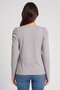 Women Round Neck Long Sleeve Heather T-Shirt, Grey - 4