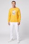 Men Sportswear Fit Long Sleeve Outdoor Sweatshirt, Yellow - 2