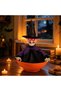 Halloween Candy Bowl Dish Witch Decorations Indoor, Haunted House Home Decor Animatronics Animated LED Lights Eyes, Creepy Scary Sound Activated Trick Or Treat
