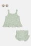 Toddlers Girl 3 Pieces Floral Pattern Top, Shorts And Sunglasses Set, Multicolor - 3