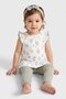Toddlers Girl 3 Pcs Allover Print Dress And Leggings With Headband Set, Multicolor