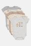 Toddlers Boy 5 Pcs Embroidered Bodysuits, Multicolor - 4