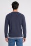 Men Crew Neck Textured Sweater, Navy Blue - 4