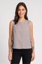 Women Crew Neck Sleeveless Plain Tank Top, Grey