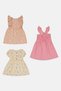 Toddlers Girl 3 Pieces Allover Print Dress, Multicolor - 2