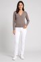 Women V Neck Long Sleeve Knitted Cardigans, Brown - 2