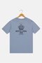 Kids Boy Short Sleeve Embroidered T-shirt, Dusty Blue - 3