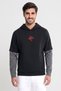 Men Sportswear Fit Long Sleeve Outdoor Hoodies, Black