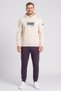 Men Sportswear Fit Graphic Print Outdoor Hoodie, Beige - 2