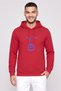 Men Regular Fit Long Sleeve Outdoor Hoodie, Screen Red