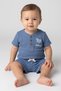 Toddlers Boy 2 Pieces Embroidered T-Shirt And Shorts Set, Slate Blue