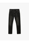 Normal Waist Pocket Slim Fit Narrow Leg Cotton Denim Trousers - Slim Fit Jeans