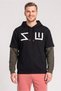 Men Regular Fit Long Sleeve Outdoor Hoodies, Black