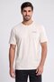 Men Crew Neck Short Sleeve Brand Logo T-Shirt, Cream
