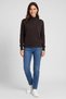 Women Funnel Neck Textured Sweater, Chocolate - 2
