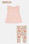 Toddlers Girl Embroidered 3 Pcs Dress And Pants With Headband Set, Multicolor - 2