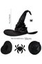 Witch Hat,Black Large Ruched Witch Hat, Spider Pendant Top Hat, Novelty Cosplay Accessories, for Women Men Wizard Cosplay Costume Accessories,45 * 45 * 37cm - 3