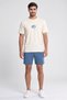 Men Sportswear Fit Short Sleeve Outdoor T-Shirt, Beige - 2