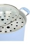 Alpn Cuisine Dusty Blue Ceramic-Coated Steamer Stock Pot, 20 Qt Aluminum Cookware Set with Perforated Insert and Glass Lid - 3