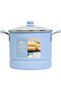 Alpn Cuisine Dusty Blue Ceramic-Coated Steamer Stock Pot, 20 Qt Aluminum Cookware Set with Perforated Insert and Glass Lid