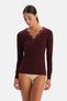 Modal Cashmere Lace Detailed V-Neck Long Sleeve Top - 4