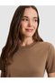 Brown Regular Fit Crew Neck Basic T-Shirt 50331306-Vr271 - 3