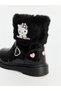 Özmarka New Season Black Zippered Printed Girls' Boots - 3