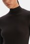 Dark Brown Modal Cashmere Turtleneck Long Sleeve Top - 5
