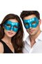 Metalized Shiny Party Mask Turquoise Blue Color 16X7 cm - 2