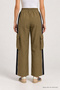 Contrast Color Parachute Top and Bottom Set Lby0109 Khaki - 6