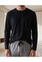 Men's Crew Neck Long Sleeve Pajama Set Black