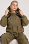 Contrast Color Parachute Top and Bottom Set Lby0109 Khaki - 2