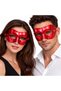 Metallic shiny party mask red color 16x7 cm - 2