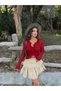 Women's Ruffled Lace Transparent Blouse - 2