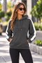 Women's Striped Detail Hooded Sweatshirt