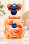 Teddy Bear Design Water Bottle with Hat and Straw – Cute Bear Figure, Carrying Strap, Lockable Lid, Colorful Water Bottle