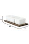 Acacia Wood Porcelain 2 Pieces Serving Set, 29cm, White & Brown - 7