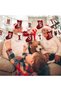Merry Christmas Banners, Sock Shaped Burlap Banners, Christmas Banners Flags, Indoor/Outdoor Vintage Hanging Decorations, 14 Pieces, Red, Plaid - 2