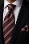 Burgundy Beige Herringbone Pattern Classic Tie with Handkerchief Kk14155