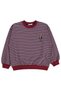 Striped Bear Printed Sweatshirt for 10-13 Years Old - Burgundy