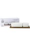 Acacia Wood Porcelain 2 Pieces Serving Set, 29cm, White & Brown - 5
