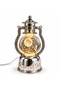 3D Led Lighted 360 °   Rotating Space-Themed Silver Decorative Lantern with Glass Globe - Kandil Night Light - 5