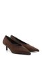 Women's Brown Suede Pointed Toe Thin Heeled Stiletto - 5
