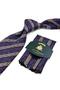Plum Beige Herringbone Pattern Classic Tie with Handkerchief Kk14153 - 4