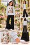 Winter, Spring, and Autumn Girls' Black Spanish Flared Bottoms and Gray Sweat Top - 2