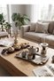 طقم ضيافة وتقديم متكامل مكون من صينية تقديم مستطيلة + مبخرة بخور + حامل حلويات ومكسرات بغطاء وقاعدة للتنظيم بتصميم أنيق وعملي - 4
